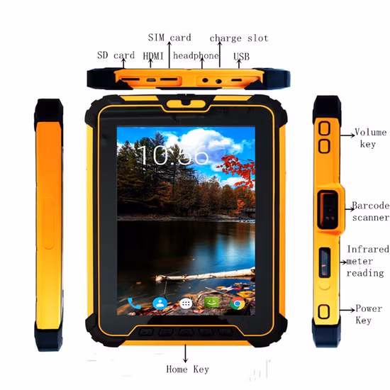 Hochwertiger, dreifach wasserdichter, industrieller, robuster mobiler Tablet-PC mit IP65 und Fingerabdruck/NFC/Bluetooth